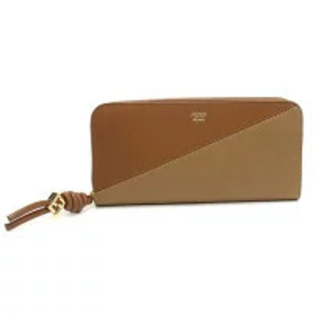 Fendi Long Wallet Round Zipper Brown